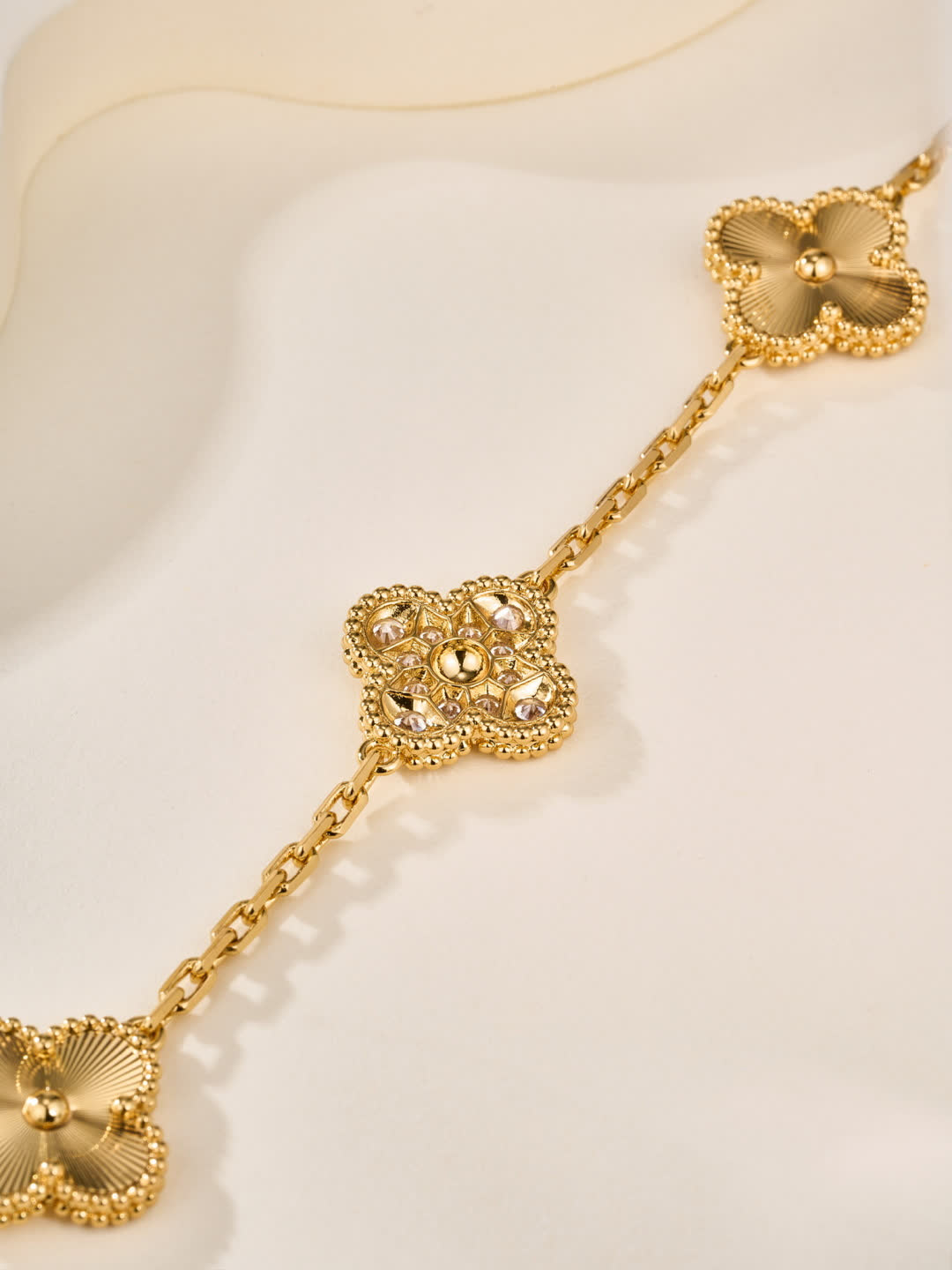 Van Cleef & Arpels Alhambra Gold Bracelet with Diamonds
